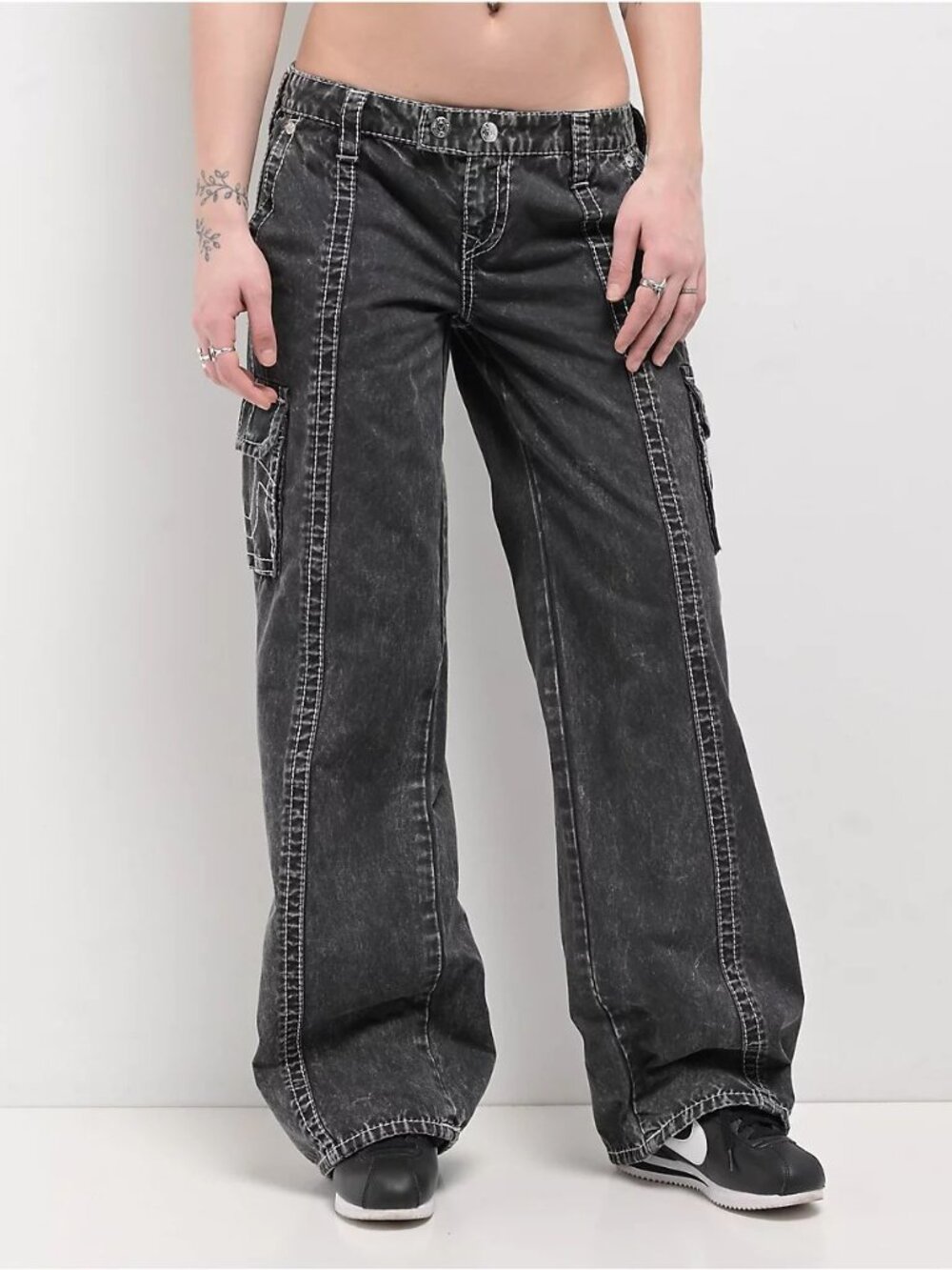 True Religion Bobbi Low Rise Baggy Cargo Pant Size 29